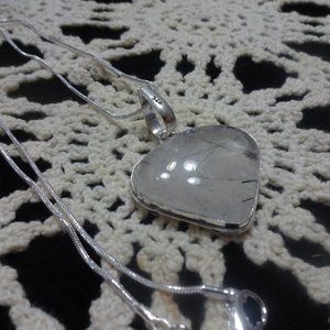 Beautiful "TOURMALINE QUARTZ" Handmade Sterling Pendant/Chain #138B
